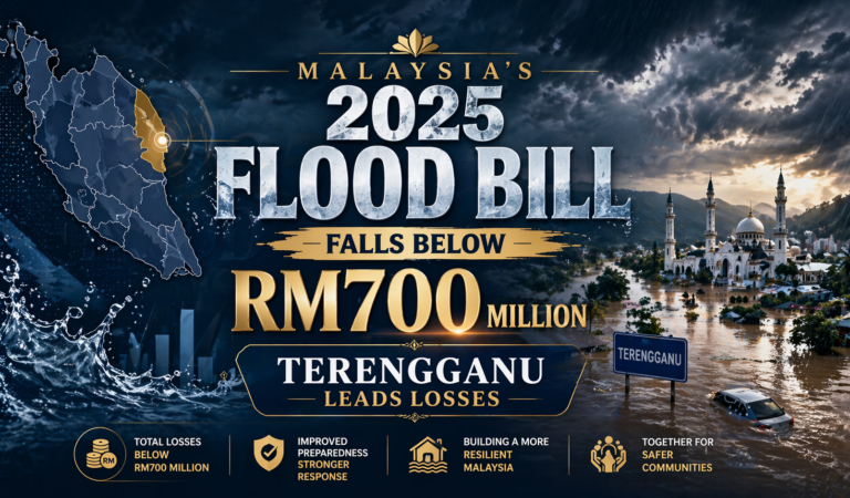 Malaysia’s 2025 Flood Bill Falls Below RM700 Million, Terengganu Leads Losses