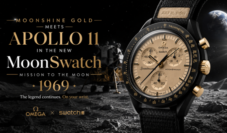 Moonshine Gold Meets Apollo 11 in the New MoonSwatch MISSION TO THE MOON 1969